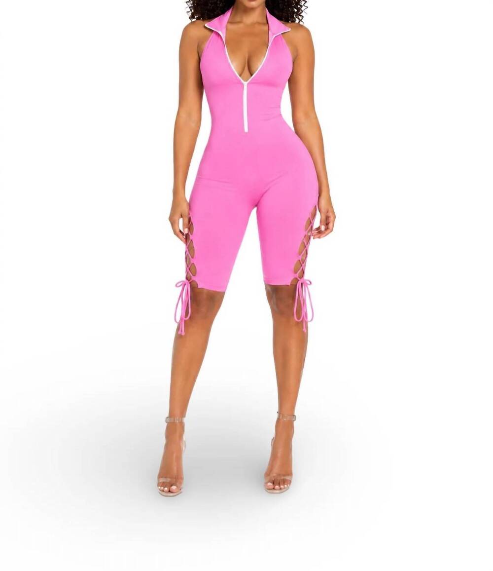NEW CHERRY MOON CLOTHING i don't repeat myself stretch sleeveless biker romper i